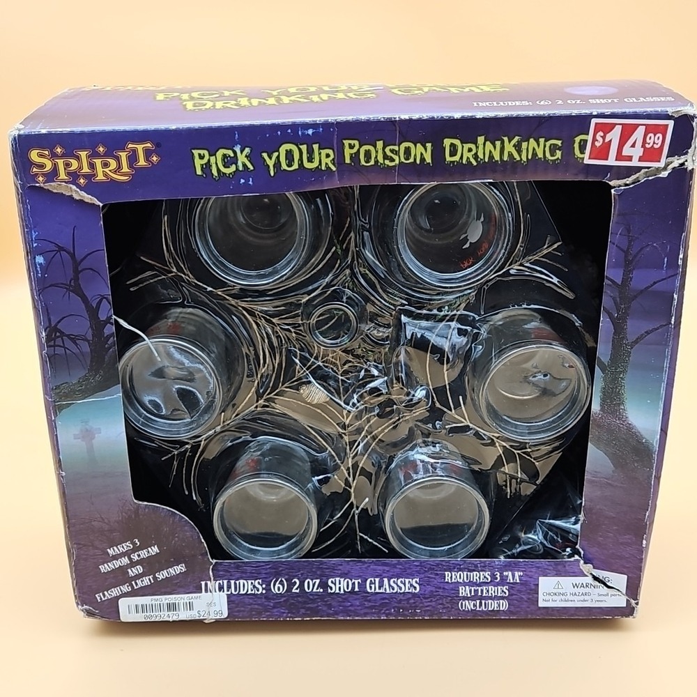 Spirit Halloween Pick Your Position‎ Drinking Game Vintage Shot Glasses In Box